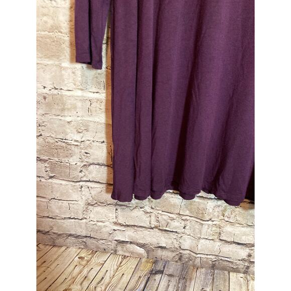Et' Lois Dress Womens Large Dark Purple Cowl Neck Jersey Stretch Flowy USA Made - Picture 5 of 12